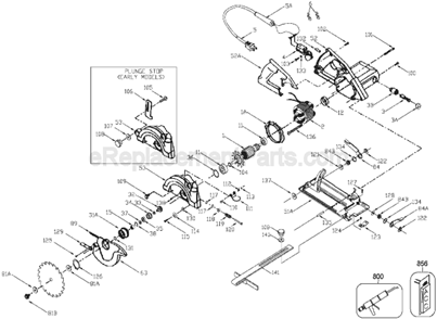 Page A Diagram and Parts List for 345 Type 2 Porter Cable Circular Saw